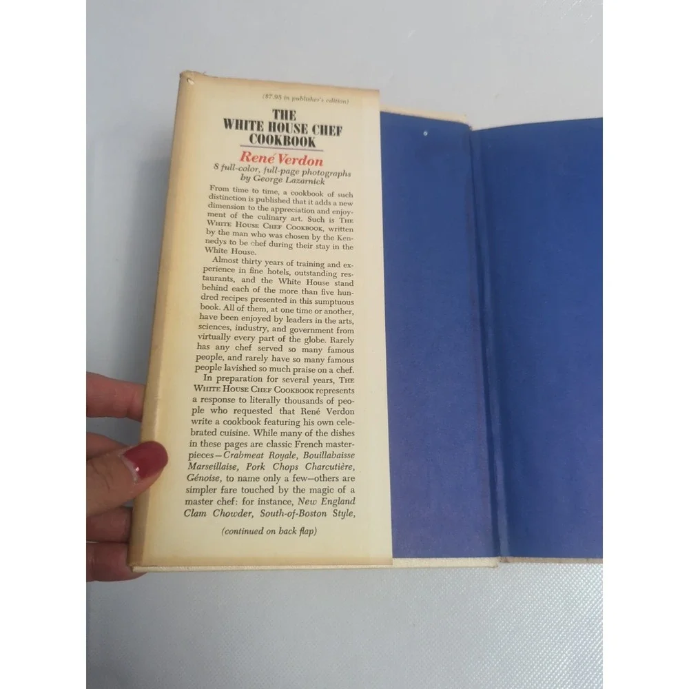 The White House Chef Cookbook by Rene Verdon 1967 During Kennedy‎ Years